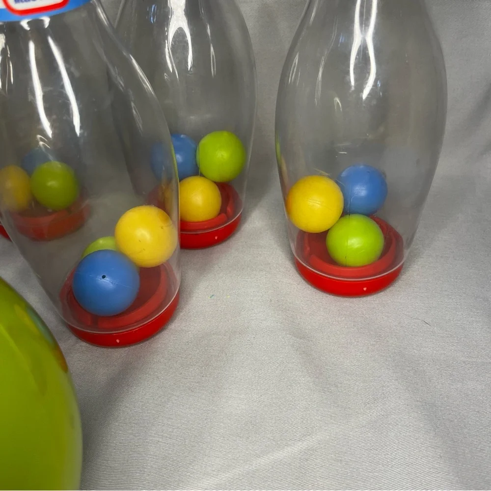 Little Tikes Tot Sports Green Bowling Set 1 Ball 5 Pins Set Toddler Kids VINTAGE